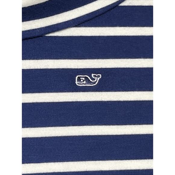 Vineyard Vines Girls Large 14 Funnel Neck Stripe Knit Dress Blue White Cotton - Picture 5 of 16